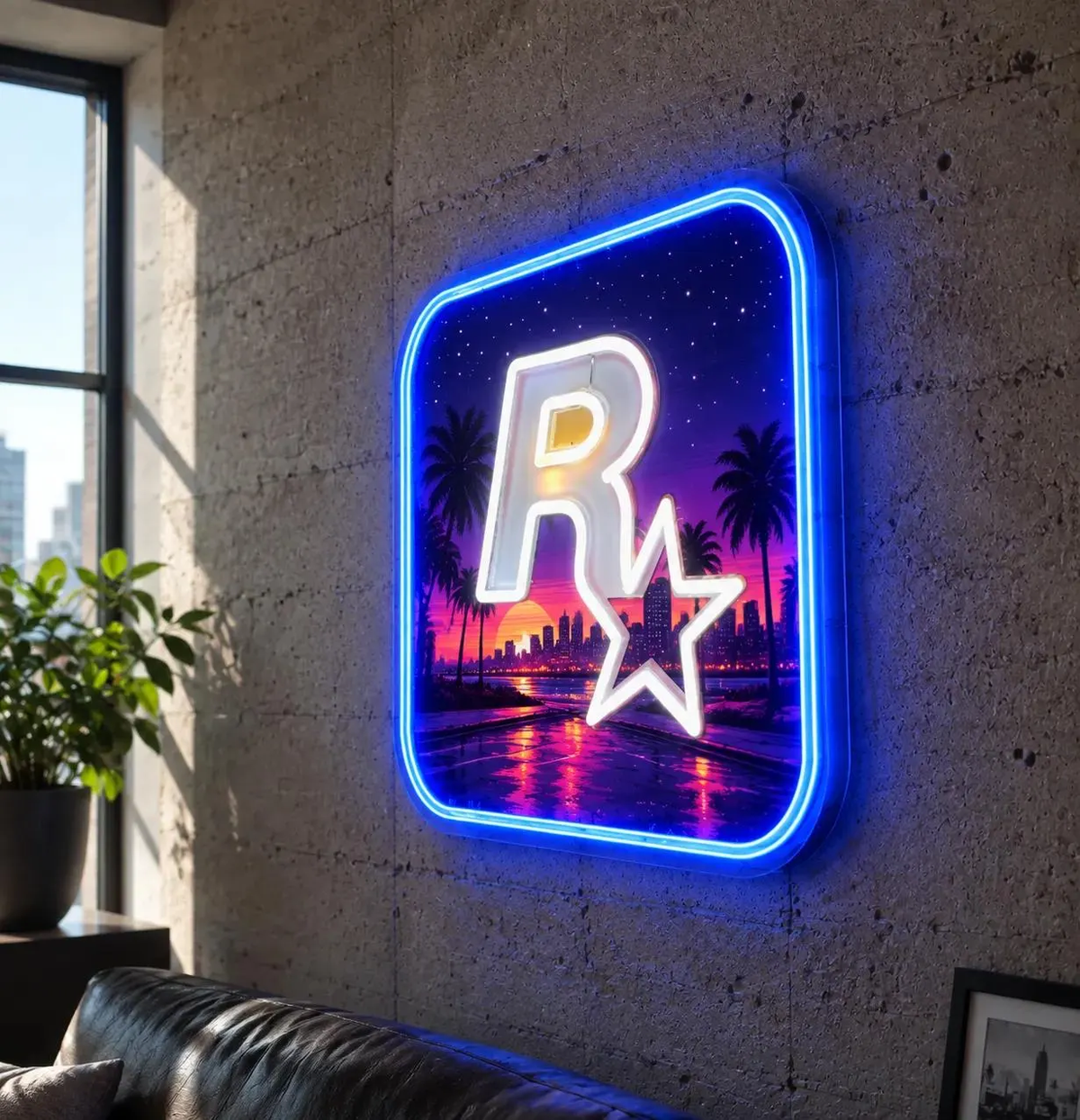 Rockstar Games Neon Sign GTA 6 LED