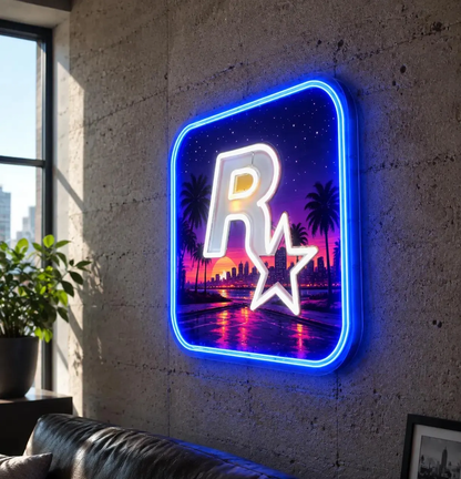 Rockstar Games Neon Sign GTA 6 LED