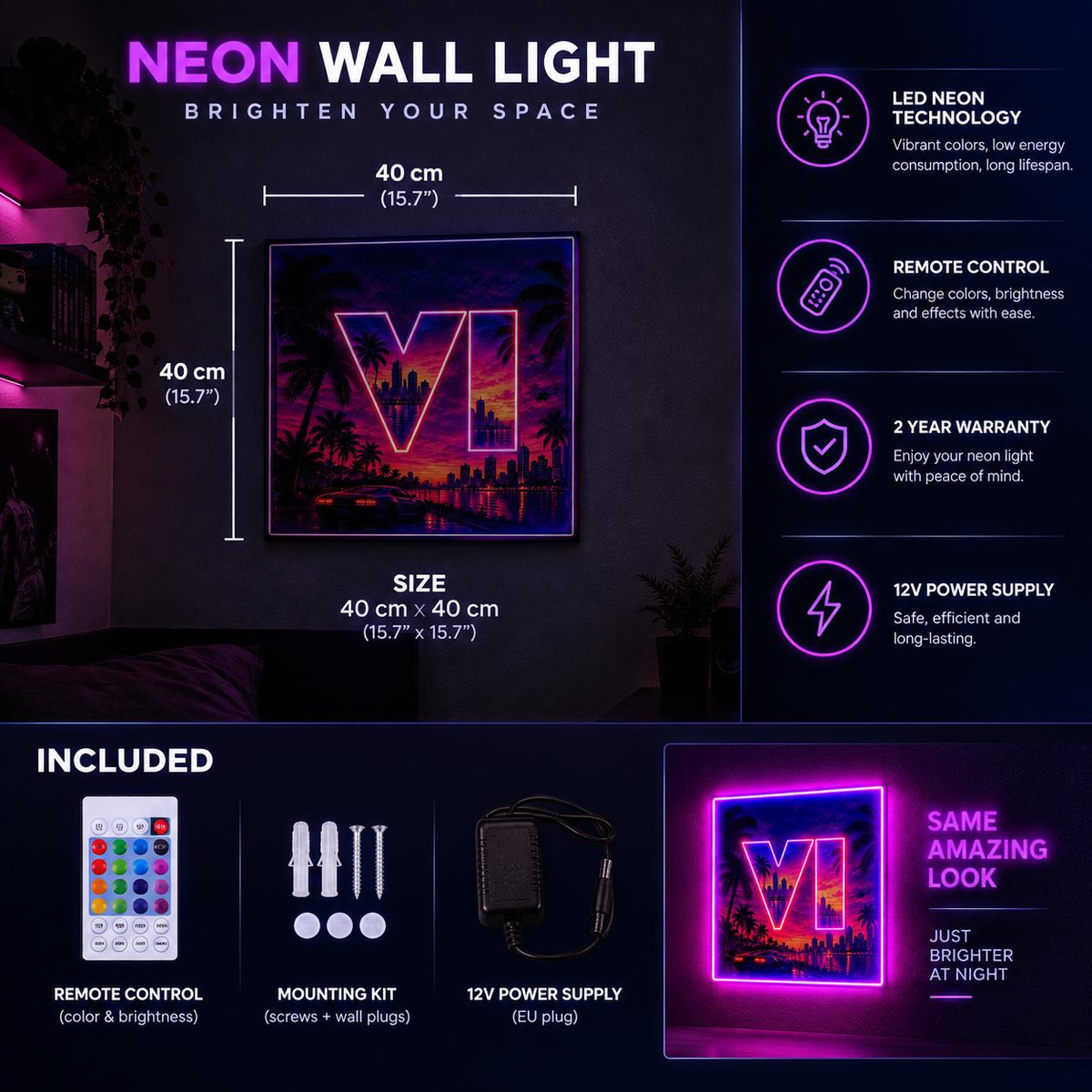 Neon GTA VI Purple Paradise Led