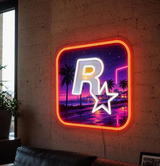 Rockstar Games Neon Sign GTA 6 LED