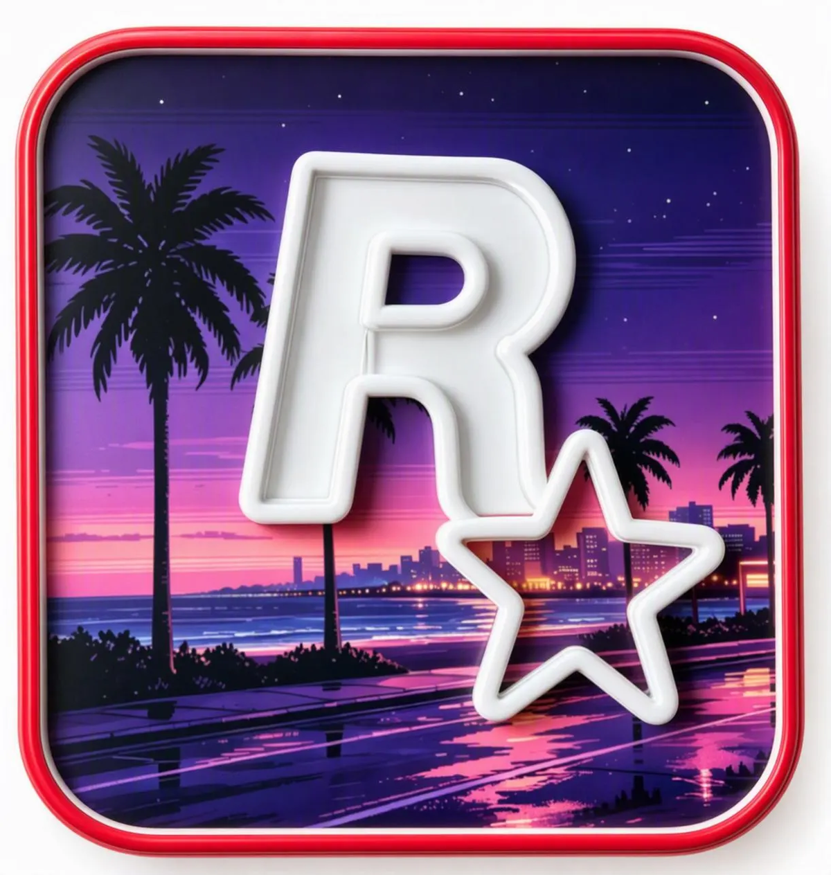 Rockstar Games Neon Sign GTA 6 LED